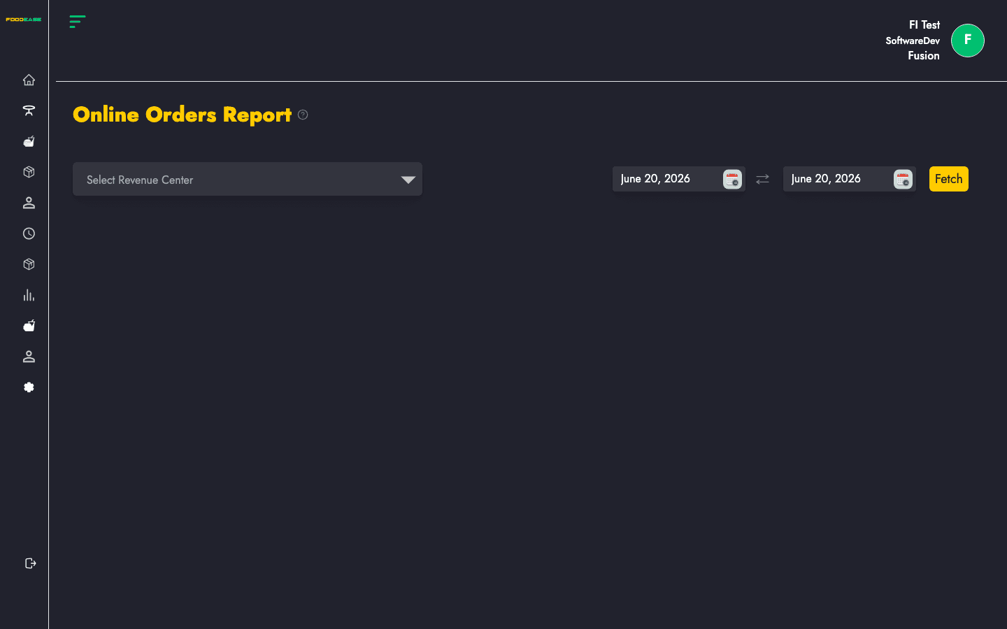 Online Orders Report